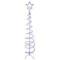 7? Blue Spiral Rope Light Tree with Star Tree Topper Christmas Yard Decor