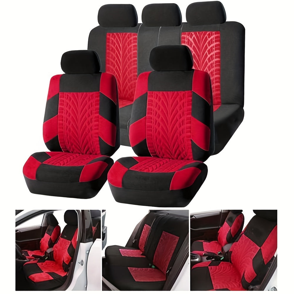 9pcs/Set 5 Seats Car Seat Covers, Breathable Split Automotive Front Rear Seat Cushion Covers, Vehicle Seat Protectors Universal For Cars, Trucks,