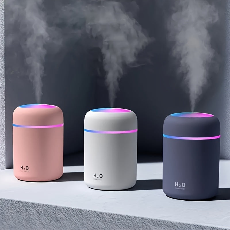 Portable Humidifiers 10.14oz,USB Desktop Humidifier, Cool Mist Quiet Aroma Diffuser, For Car, Office, Bedroom, Auto Shut Off, 2 Mist Modes Christmas Gift