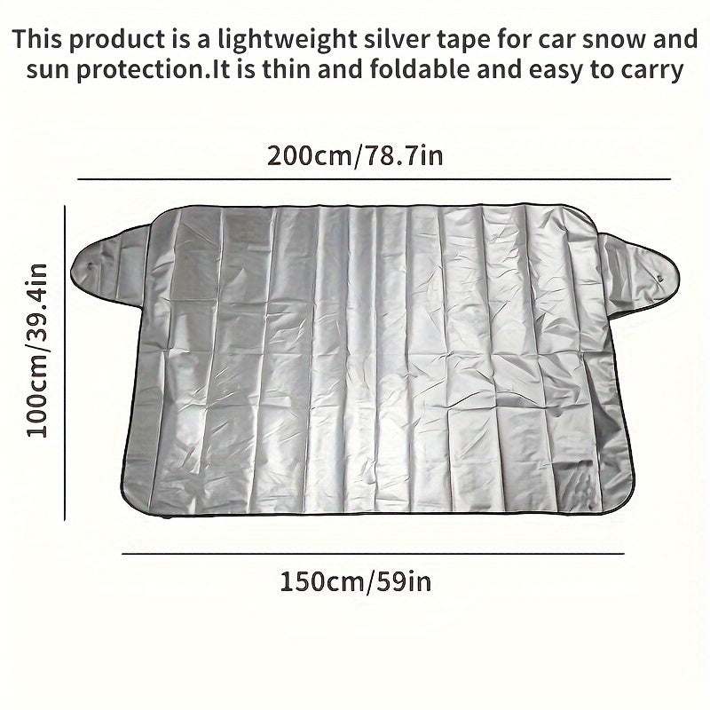 1pc Keep Your Car Protected From Snow And Sun With Our Foldable Windshield Cover