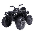 Kids Ride ON Toys 12 Volt Car, Battery Powered Quad Ride ON Cars, 4-Wheeler ATV Ride ON Toy w/ 2 Speed, LED Lights, AUX Jack, Radio, Electric Motorcycle for Boys / Girls, 3-8 Years Old, Black, W1866