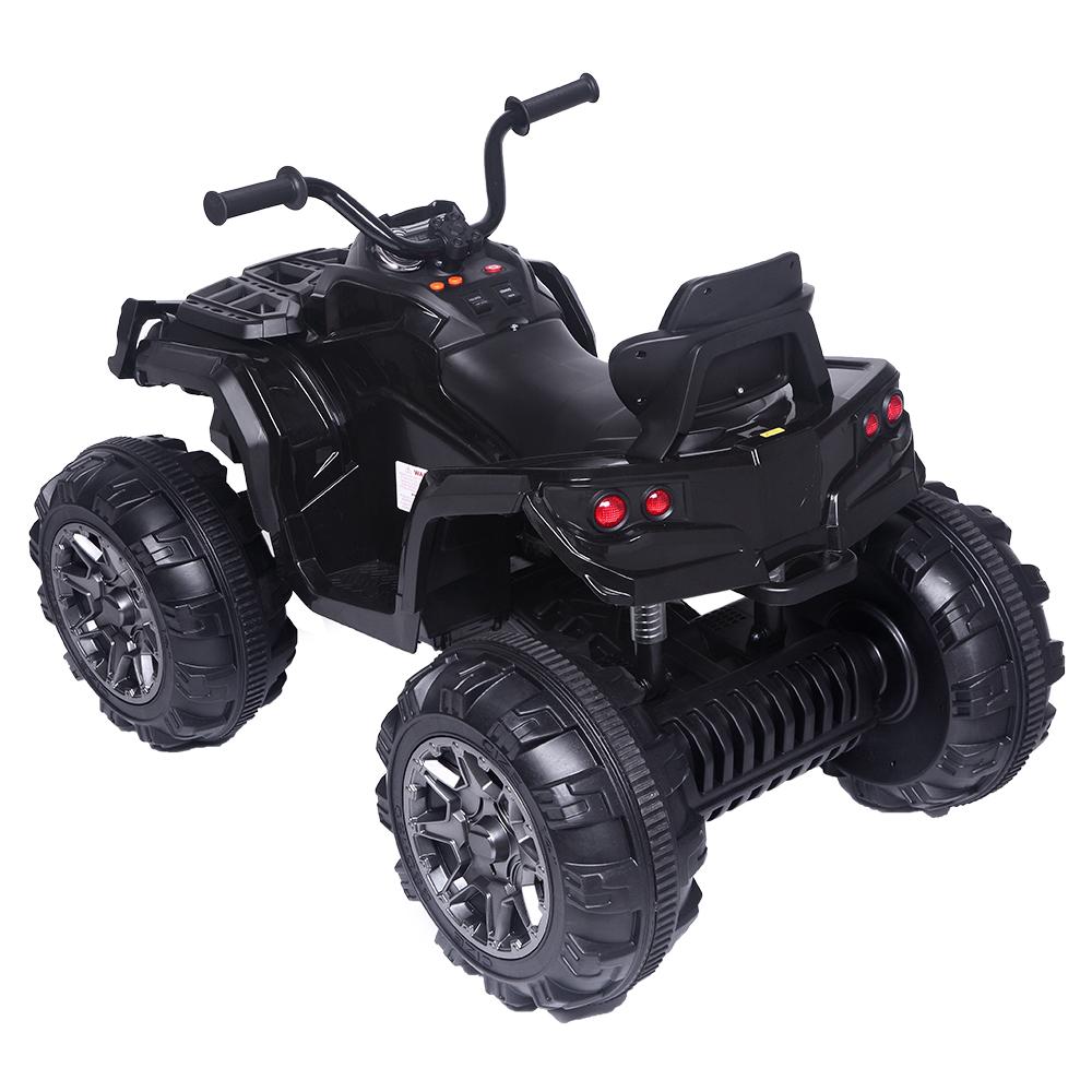 Clearance! Kids 12v Ride ON Toys, Battery Powered Ride ON Toys Car, 4-Wheeler ATV Ride ON Car w/ 3.7mph Max, 2 Speed, LED Lights, AUX Jack, Radio, Electric Motorcycle for Boys/Girls, Black, W1890
