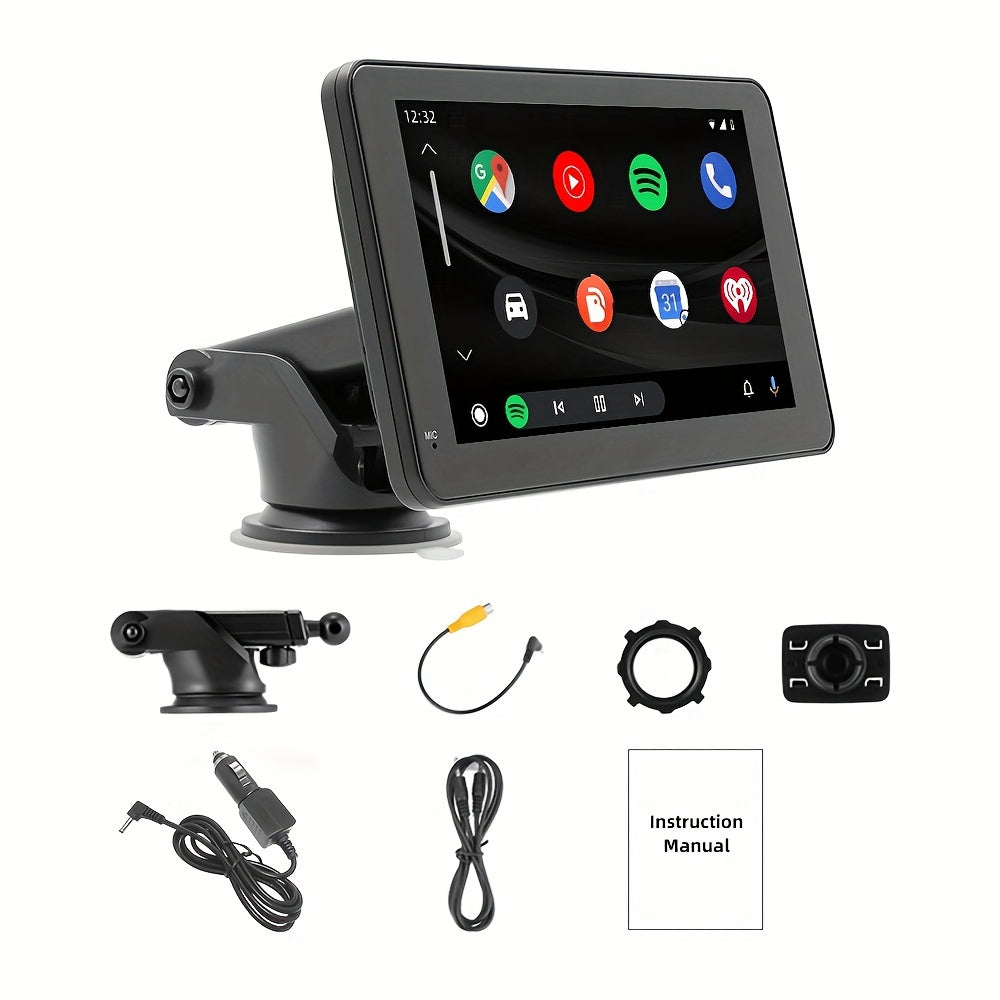 Car Stereo, Portable Wireless 7"Touch Screen For Android Auto Automatic Multimedia Player, Navigation Screen