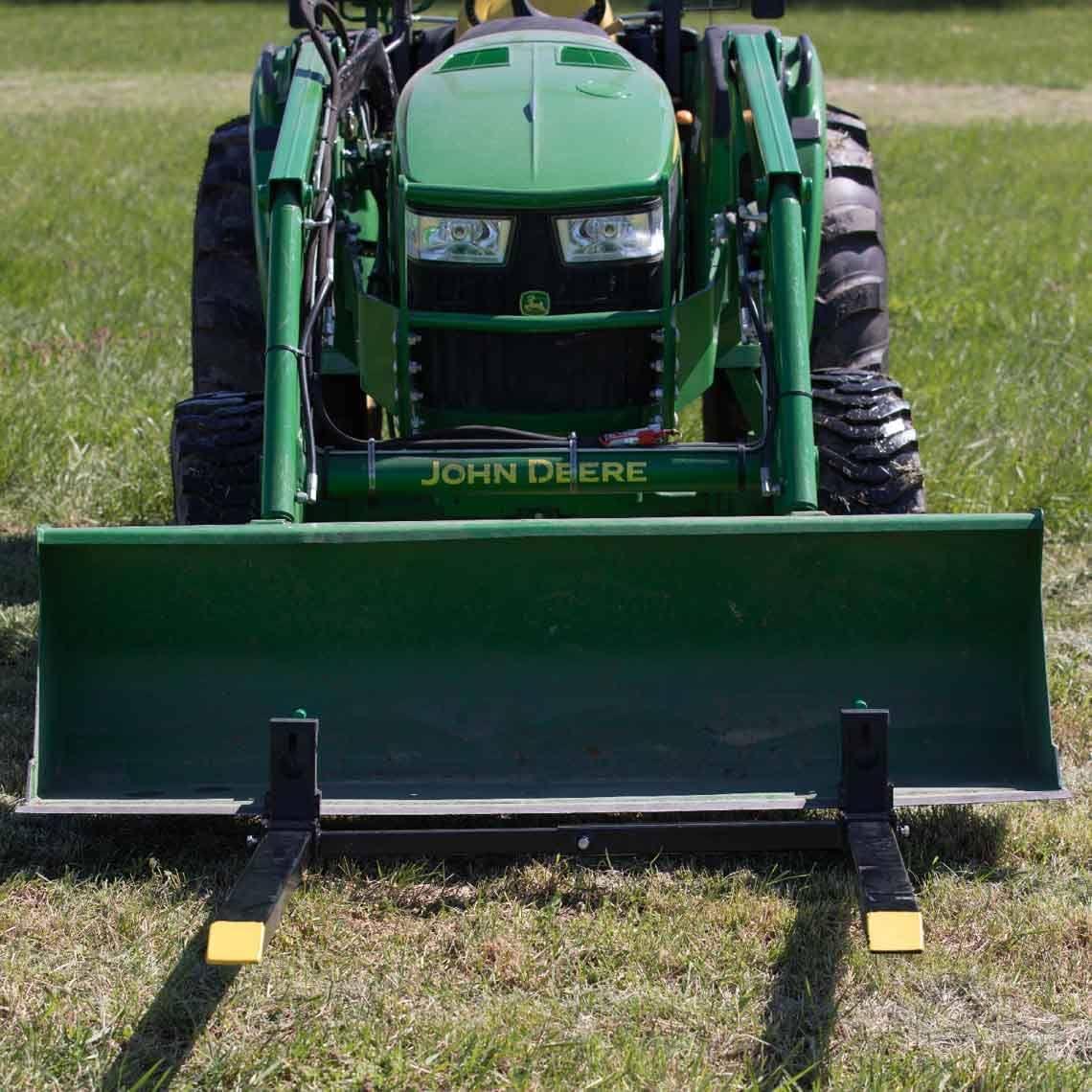 Attachments Medium-Duty 46" Clamp-on Pallet Forks Stabilizer Bar Rated 4,000 LB Loader or Skid Steer