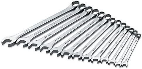 SK Professional Tools 86127 13-Piece 6-Point Metric Long Combination Wrench Set - SuperKrome Finish, Set of 13 Chrome Wrenches Made in USA