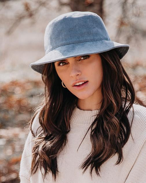 Corduroy Bucket Hat - Dusty Blue - FINAL SALE
