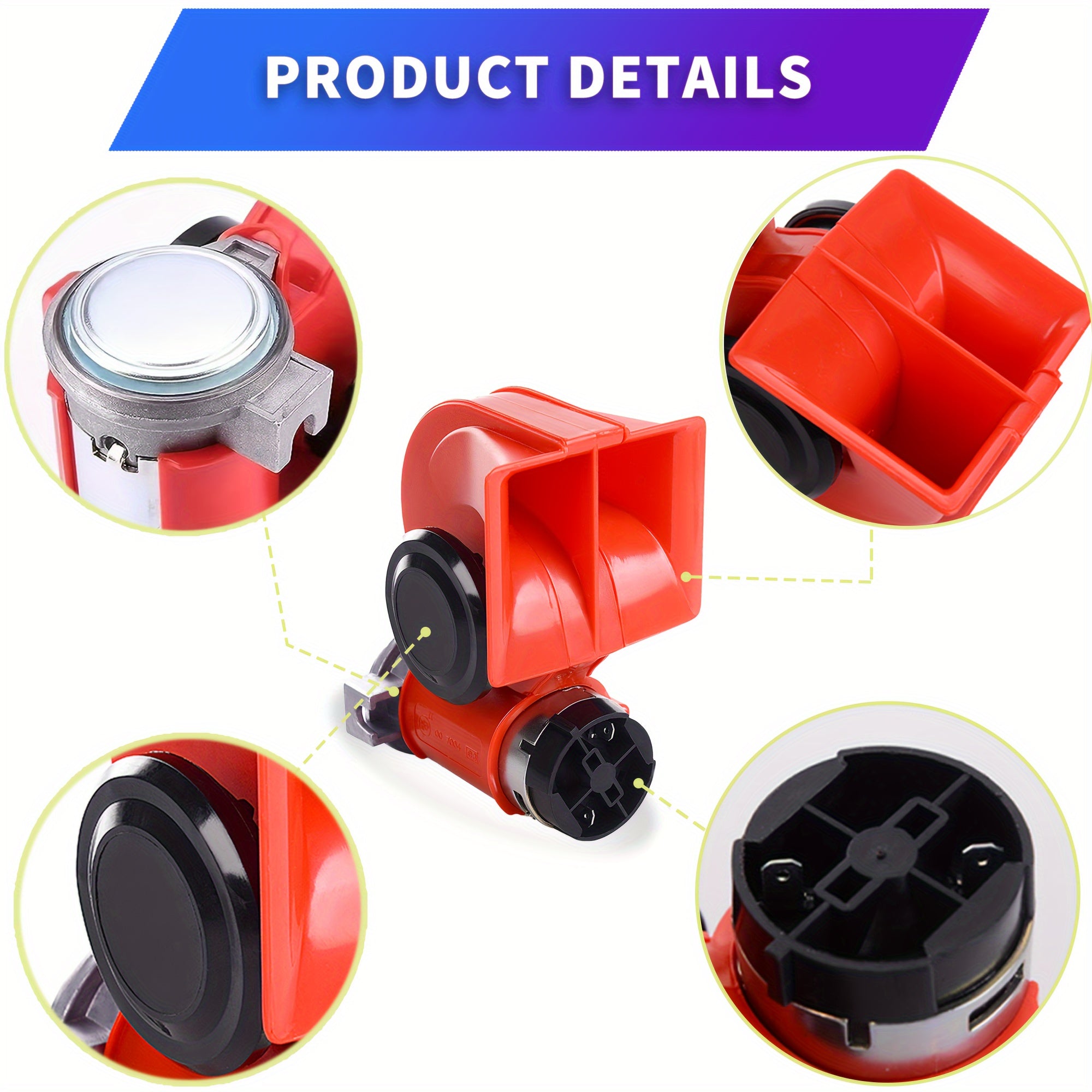 Train Horn Air Horn for Truck 12V 150db Super Loud Snail Car Horn with Compressor Air Horn for Any 12V Vehicles Cars Jeeps Trucks Motorcycles-Red