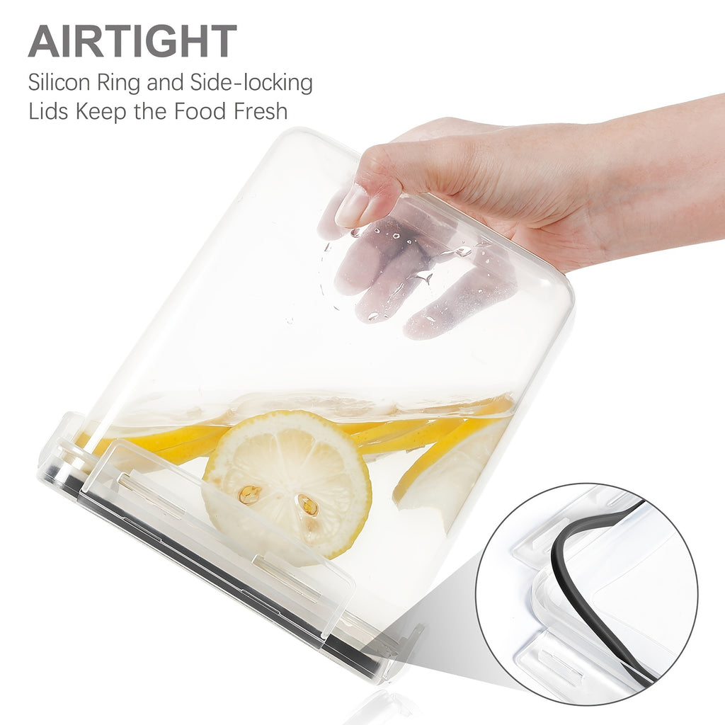 3/4/7pcs Plastic Airtight Food Containers For Kitchen Organization With Lids, 24 Labels, 1 Marker For Cereal And Flour StoraContainers PP Material