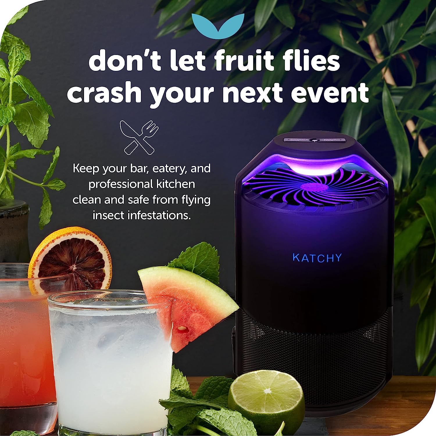Katchy Automatic Indoor Insect Trap - Self-Activating Killer for Mosquitos, Gnats, Moths, Fruit Flies - Non-Zapper Traps for Inside Your Home - Catch Insects with Suction, Bug Light &amp; Sticky Glue