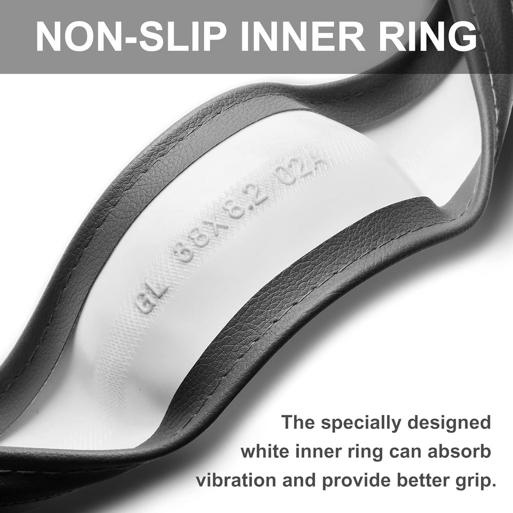 Elantrip 14 1/2"-15" Steering Wheel Cover, Universal, Black 3D Honeycomb Comfortable Grip