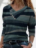 Casual Print Crew Neck Long Sleeves T-shirt