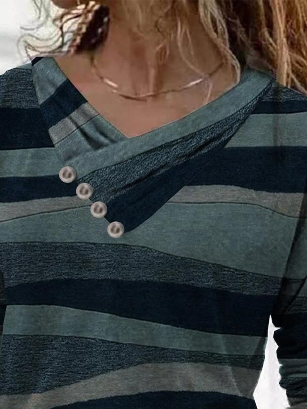 Casual Print Crew Neck Long Sleeves T-shirt