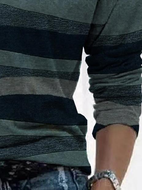 Casual Print Crew Neck Long Sleeves T-shirt