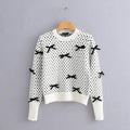 round neck heart sweater