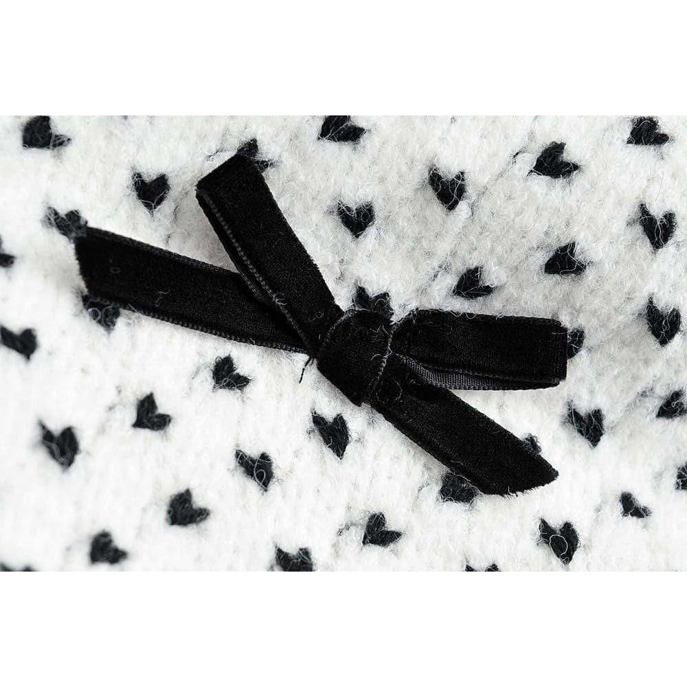 round neck heart sweater