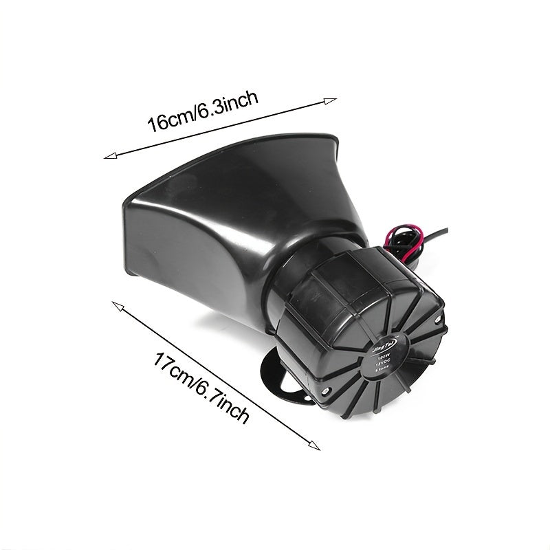 12V Car Alarm Air Horn Tone Sound Car Emergency Siren Car Siren Horn Mic PA Speaker System Emergency Amplifier Hooter 60W 110DB