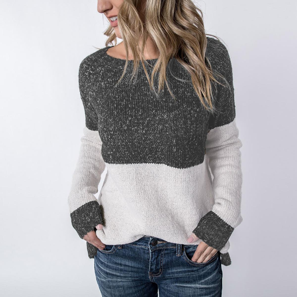 Fashion Round Neck Long Sleeved Sweater