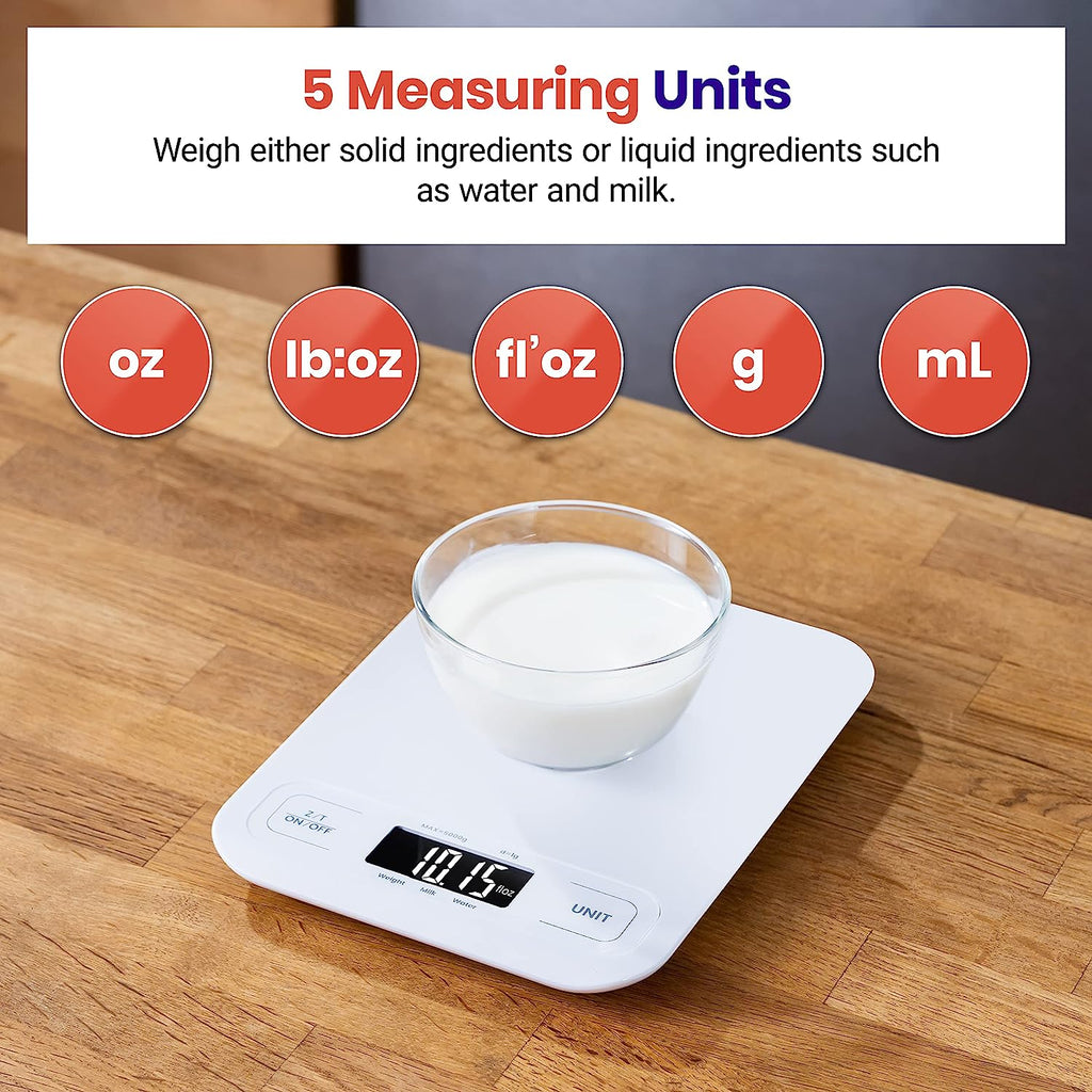 Etekcity Food Kitchen Scale, Digital Grams and Ounces for Weight Loss, Baking, Cooking, Keto and Meal Prep, Large, White