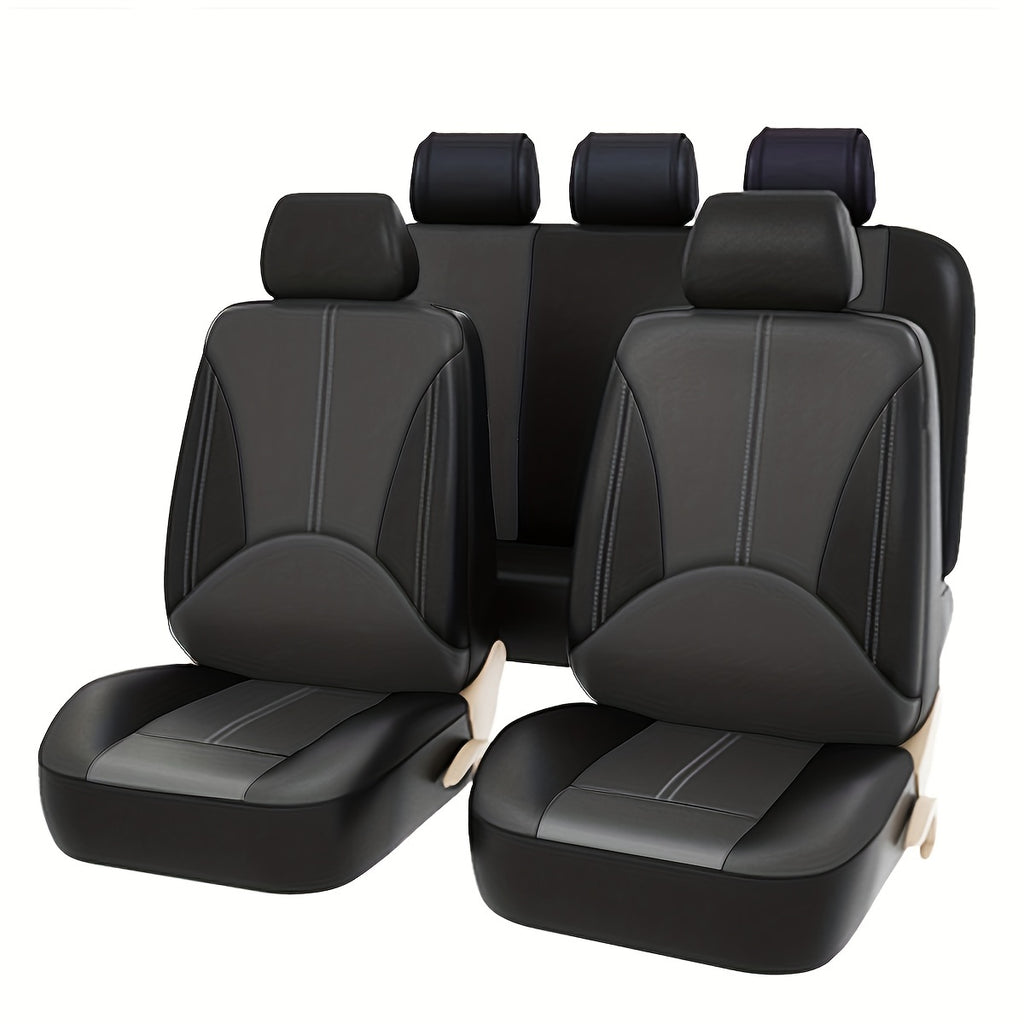 Car PU Leather Seat Cover High Quality Full Set universal cars Leather Seat Cover 5 Seat Protection Cover Suitable For Most Cars