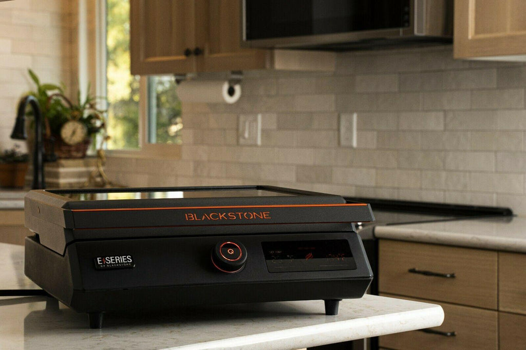 Electric Tabletop Griddle Portable 17in W Hood LarLCD Digital Indoor Outdoor