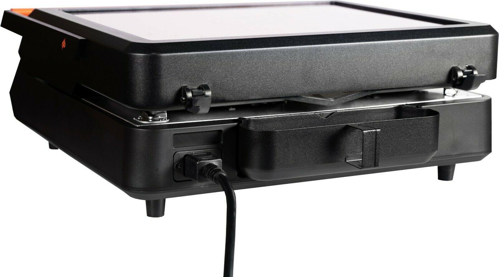 Electric Tabletop Griddle Portable 17in W Hood LarLCD Digital Indoor Outdoor