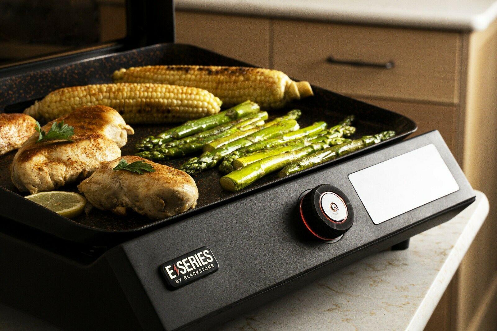 Electric Tabletop Griddle Portable 17in W Hood LarLCD Digital Indoor Outdoor