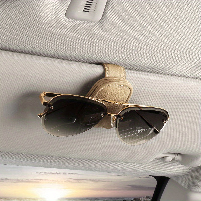 Sunglasses Holders For Car, Magnetic Genuine Leather Sunglasses Clip For Car Visor, Glasses Hanger Clip, Car Interior Visor Accessories