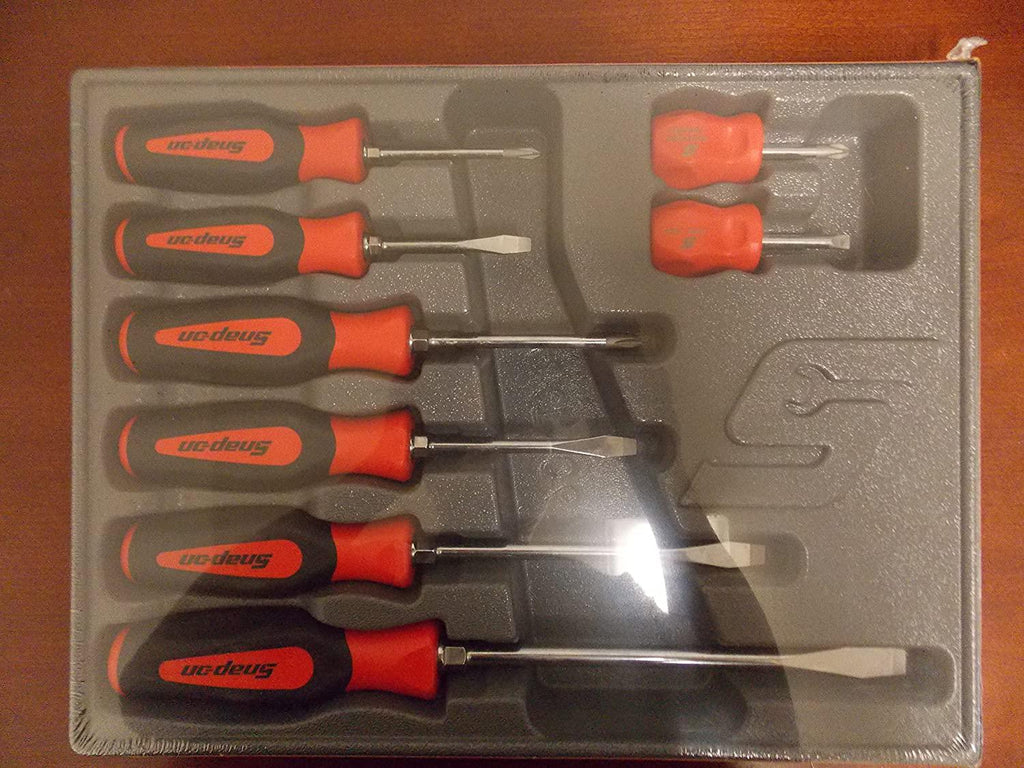 Snap-On 8 Piece Screwdriver Set, 5 Flats/3 Phillips, Part #SGDX80BR