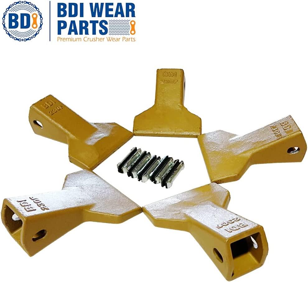 BDI Wear Parts 5 Pack 230F Heavy Flare BDI Tooth Company Bucket Teeth + 23FP Flexpins for Mini Excavator Backhoe Loader