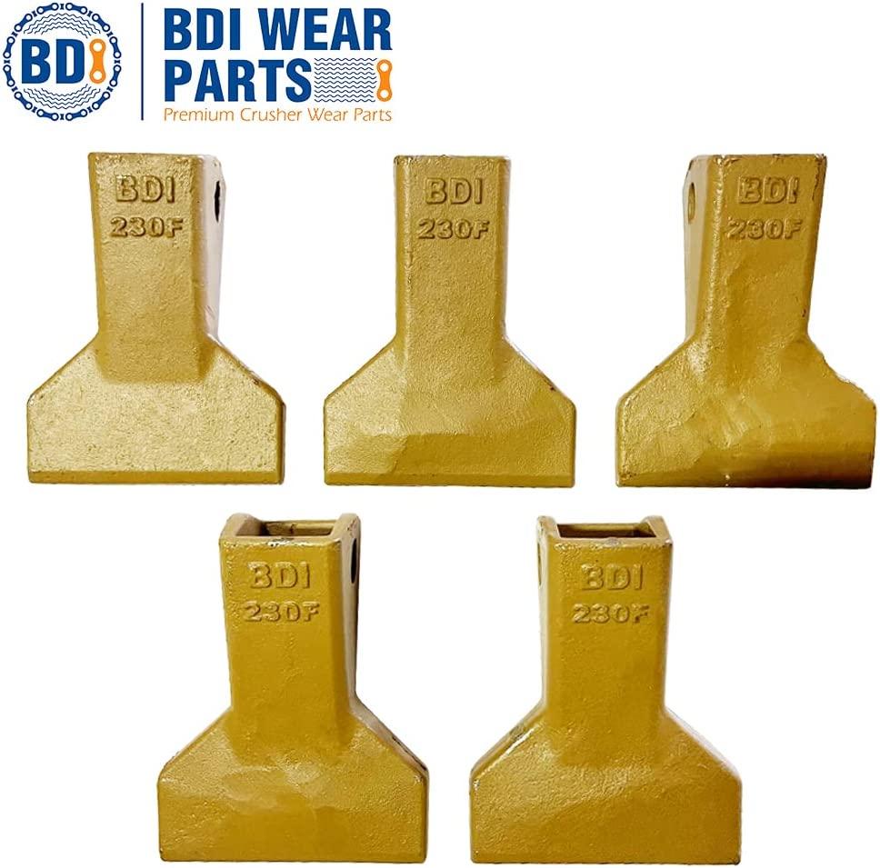 BDI Wear Parts 5 Pack 230F Heavy Flare BDI Tooth Company Bucket Teeth + 23FP Flexpins for Mini Excavator Backhoe Loader