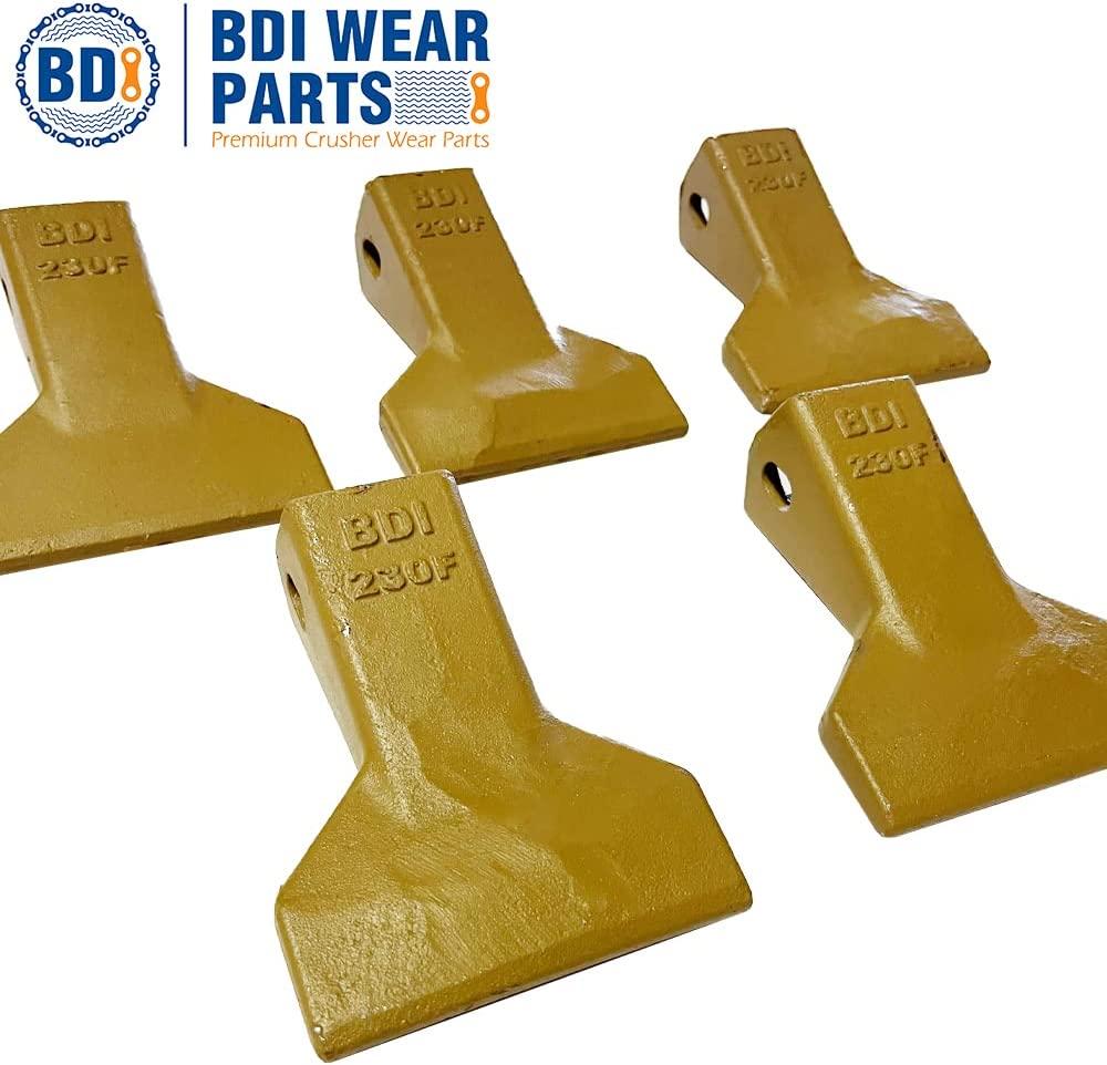 BDI Wear Parts 5 Pack 230F Heavy Flare BDI Tooth Company Bucket Teeth + 23FP Flexpins for Mini Excavator Backhoe Loader
