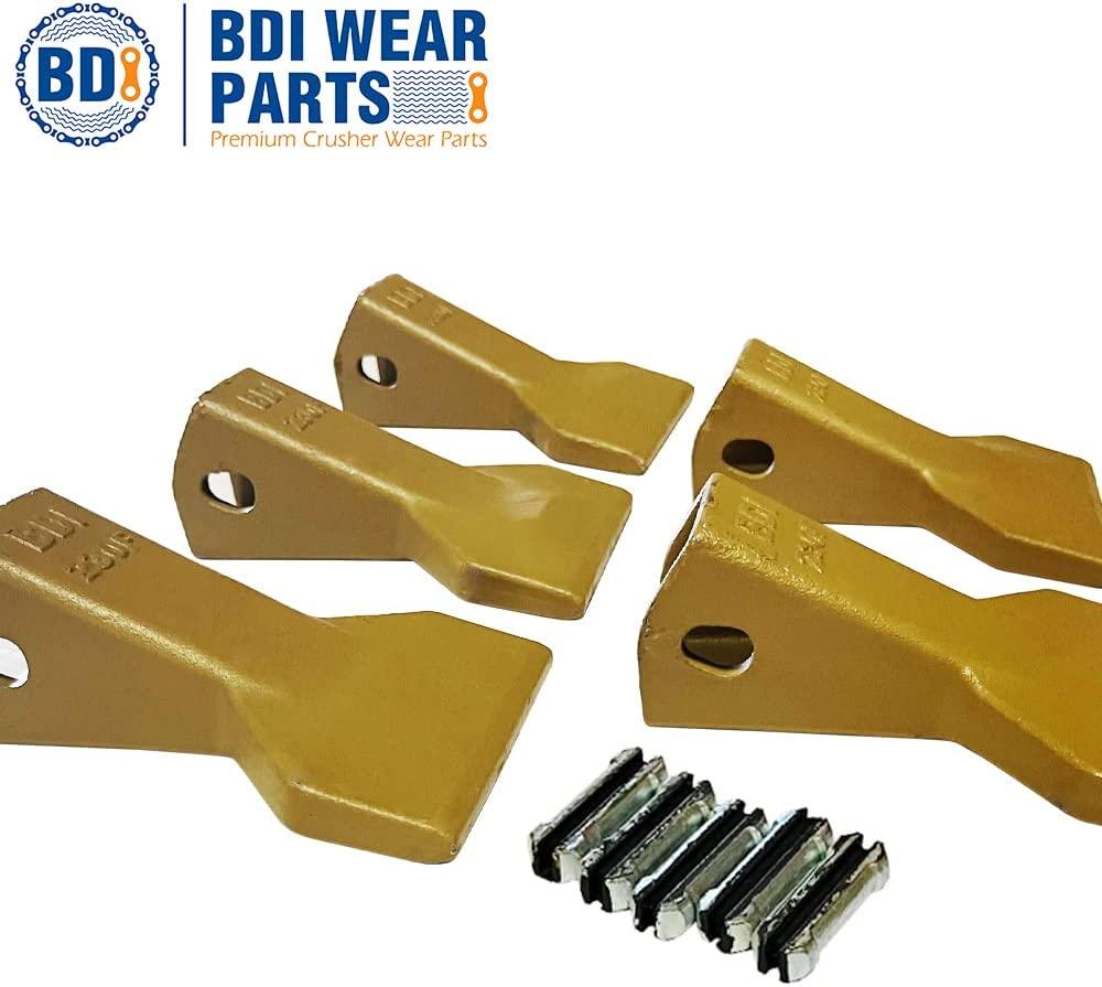 BDI Wear Parts 5 Pack 230F Heavy Flare BDI Tooth Company Bucket Teeth + 23FP Flexpins for Mini Excavator Backhoe Loader