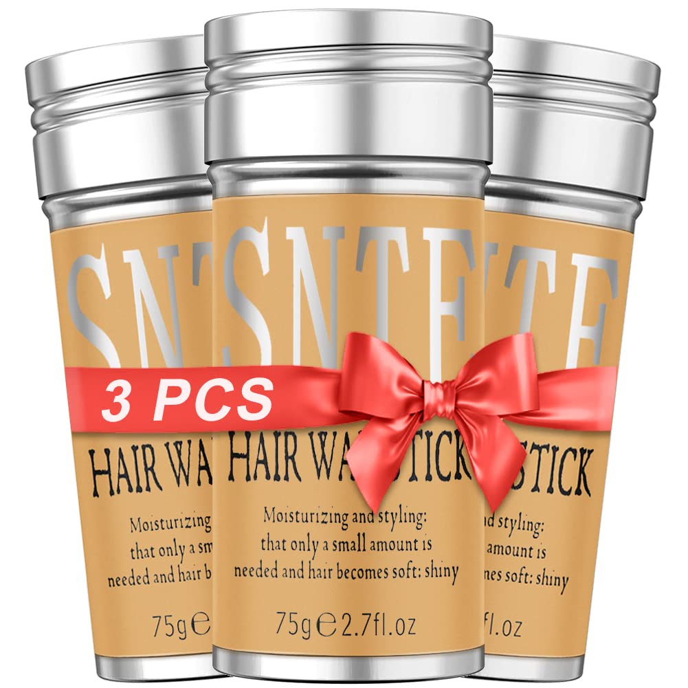 Hair Wax Stick, 3PCS-Wax Stick For Hair Wigs Slick Stick For Hair FlyAway &amp; Edge Frizz, No-white Chips &amp; No-Residue &amp; No-Greasy &amp; Easy to Absorb 2.7 Oz.(Pack of 3)