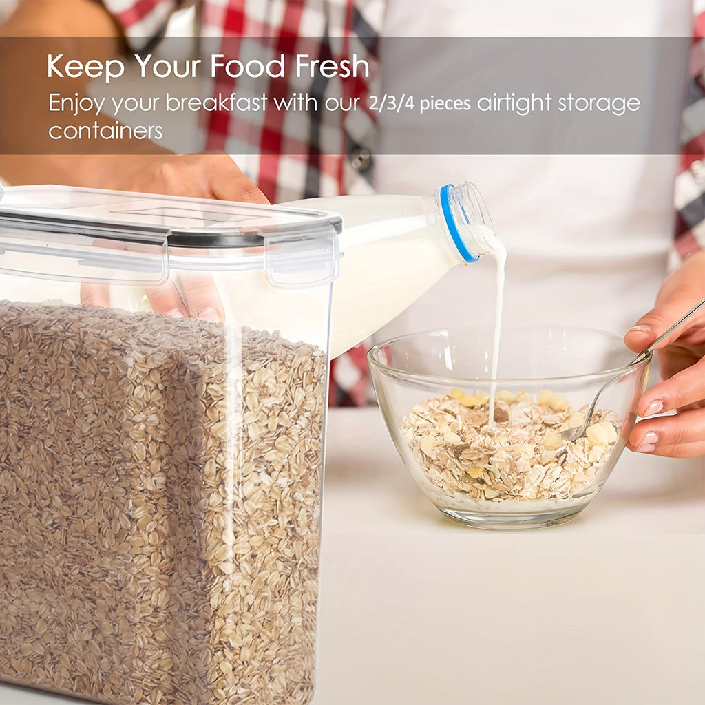 2/4pcs Cereal StoraContainer Set, BPA Plastic Airtight Food StoraContainers 2.5L/88 Oz For Cereal, Snacks And Sugar