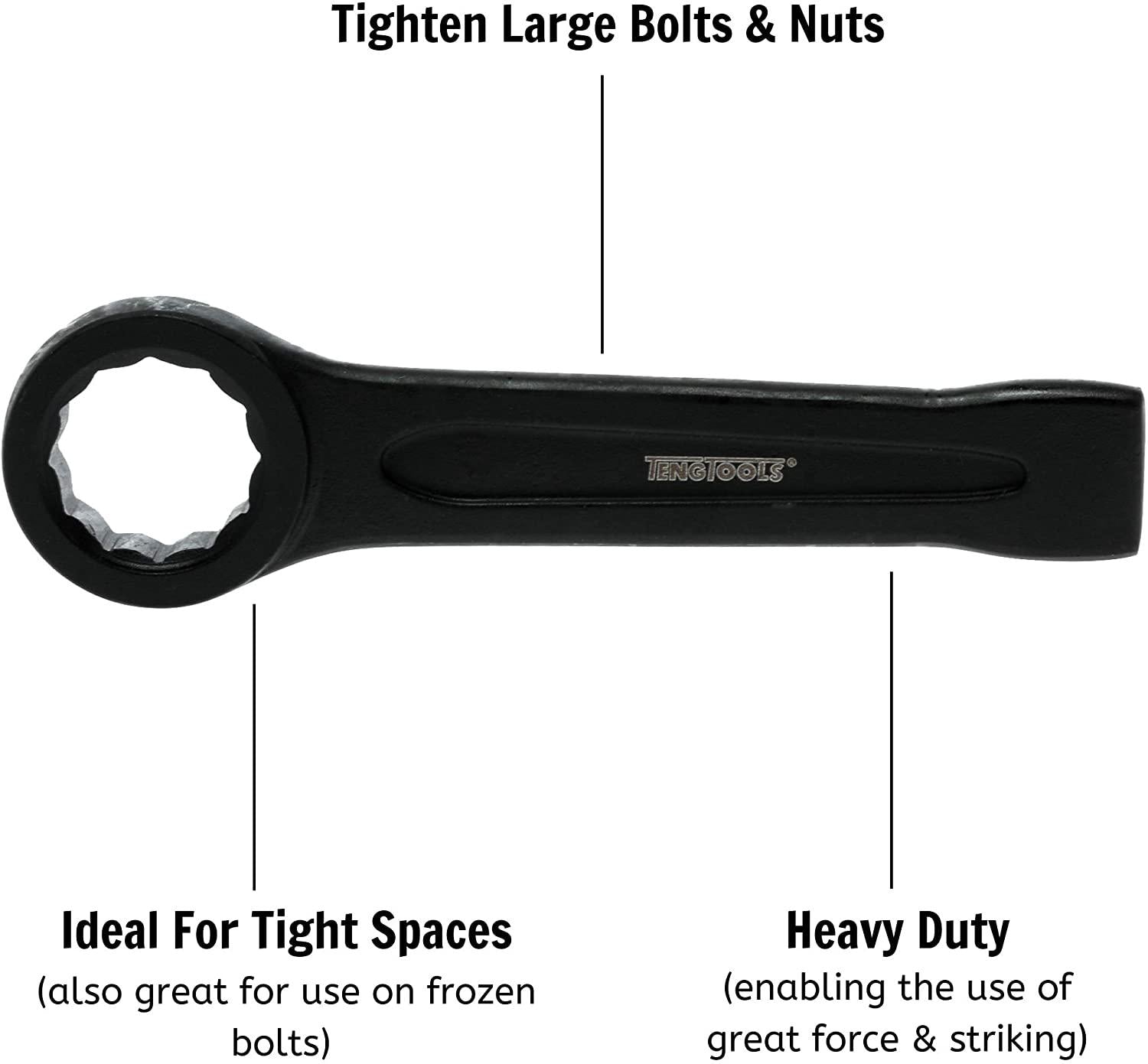 Teng Tools 90mm Box End Ring Type Impact Slogging/Slugging/Flogging Wrench - 903090