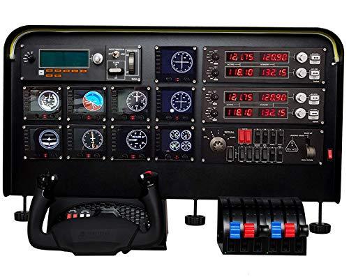 Flight Hero-Simulator Cockpit Panel Kit Compatible with Logitech Saitek and Honeycomb Yoke Logitech Saitek Switch Panel and Instrument Panel Throttle (not Include Game-Device)