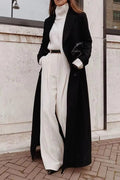 Loose Solid Color Long Sleeve Long Coat