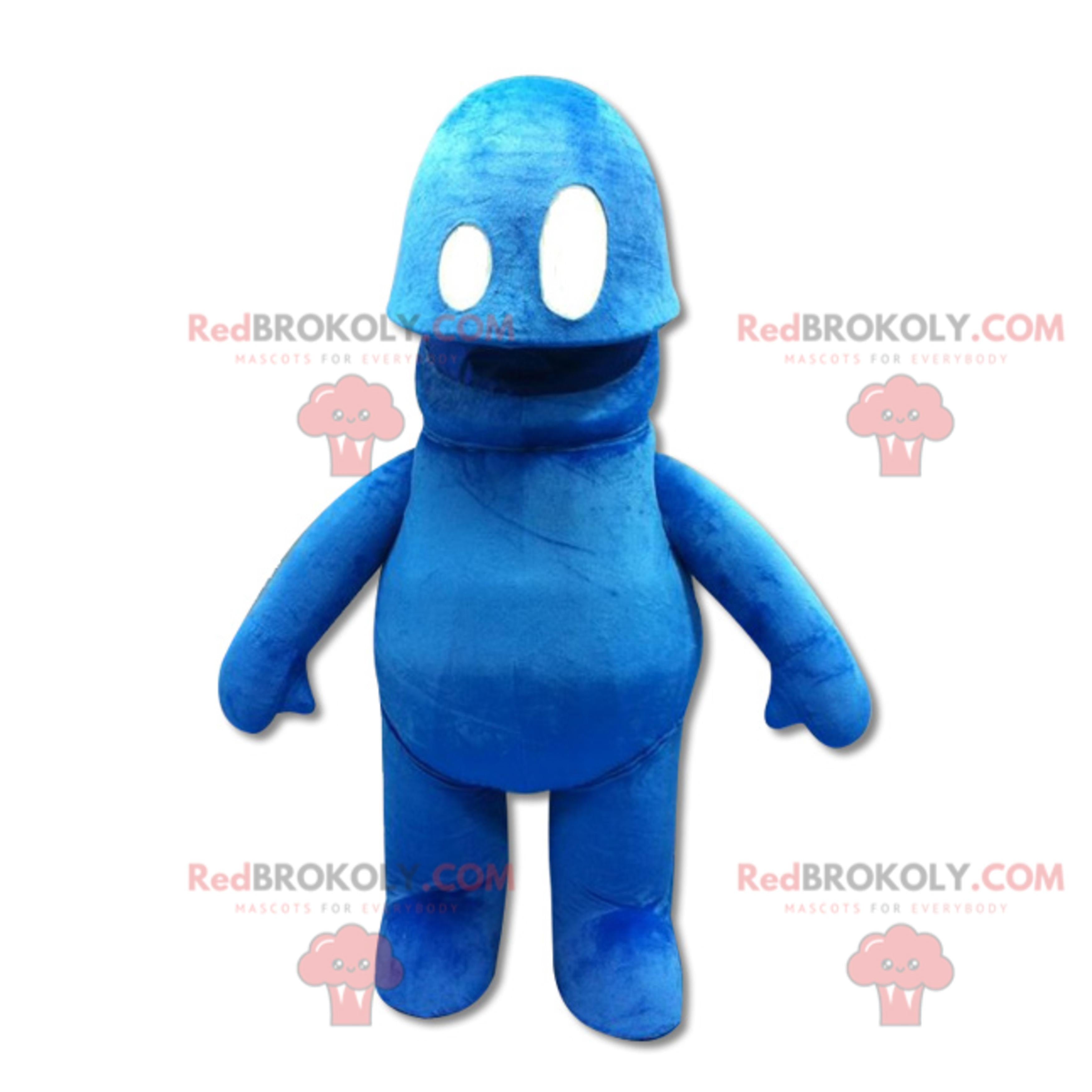 Blue snowman mascot. Blue monster mascot
