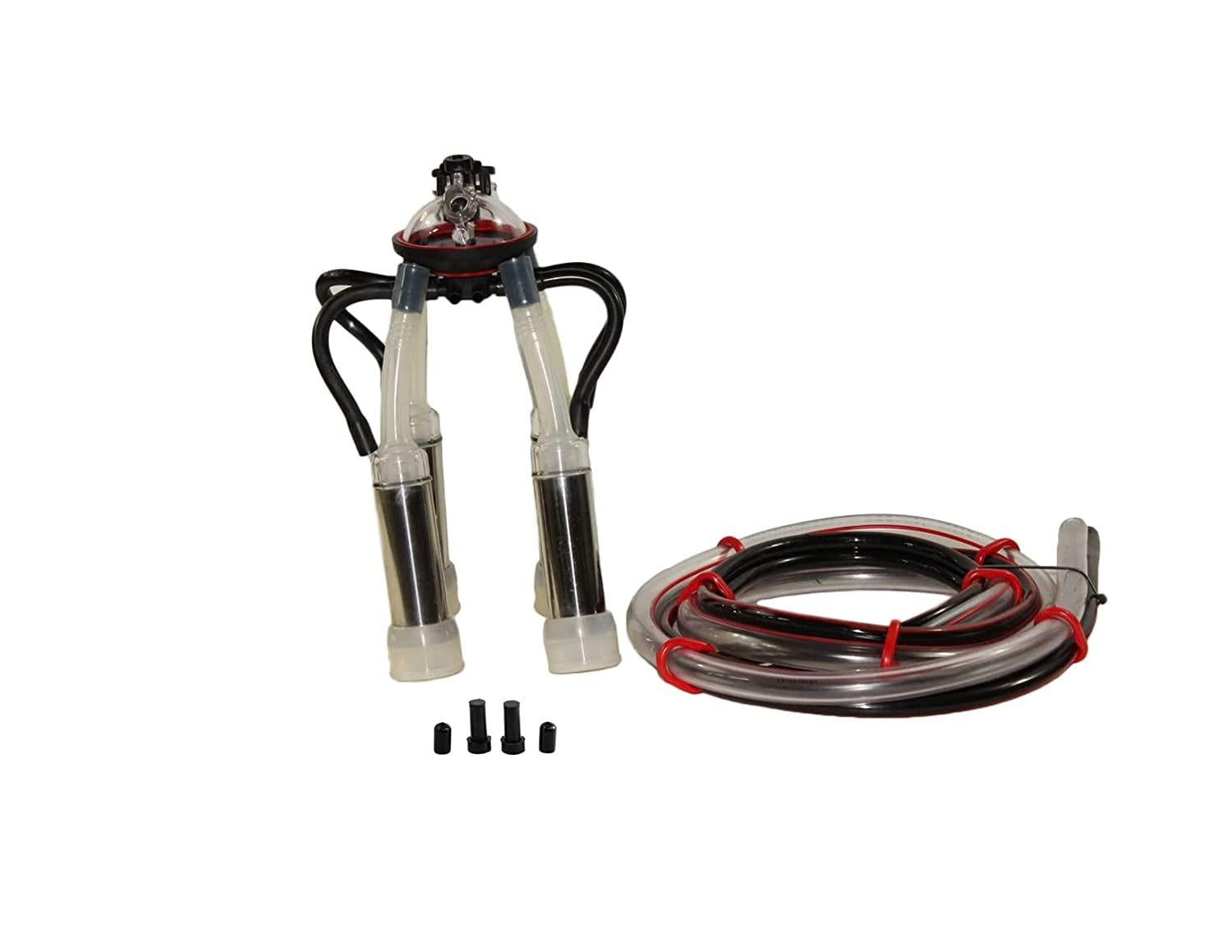 Melasty, Cow Assembly 240cc MilClaw with Plugs and caps Allowing You to Detach Liners/inflations and Milk 2 to 3 teats.7 FT Milk and Pulsator Hose Attached Ready to Start Milking.
