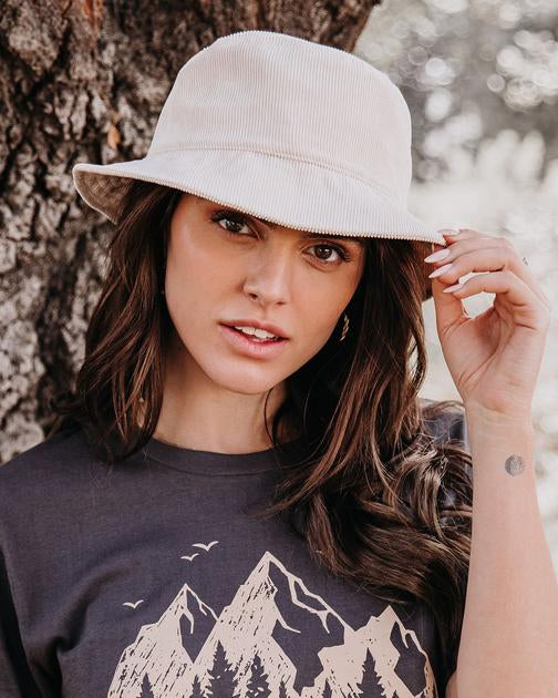 Corduroy Bucket Hat - Light Beige - FINAL SALE