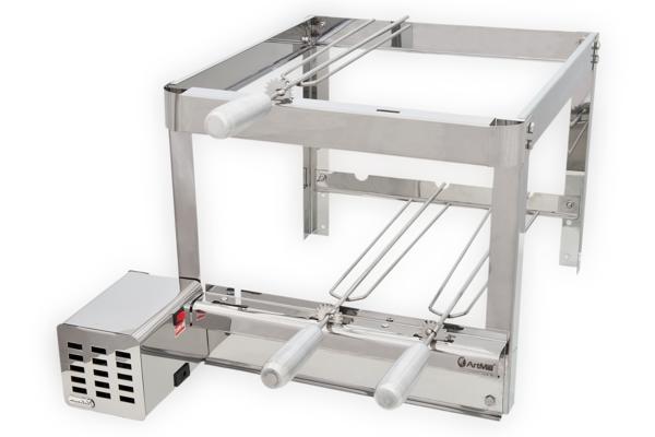 Brazilian High Rotisserie BBQ Grill  Still 3 Skewers Giragril Inox