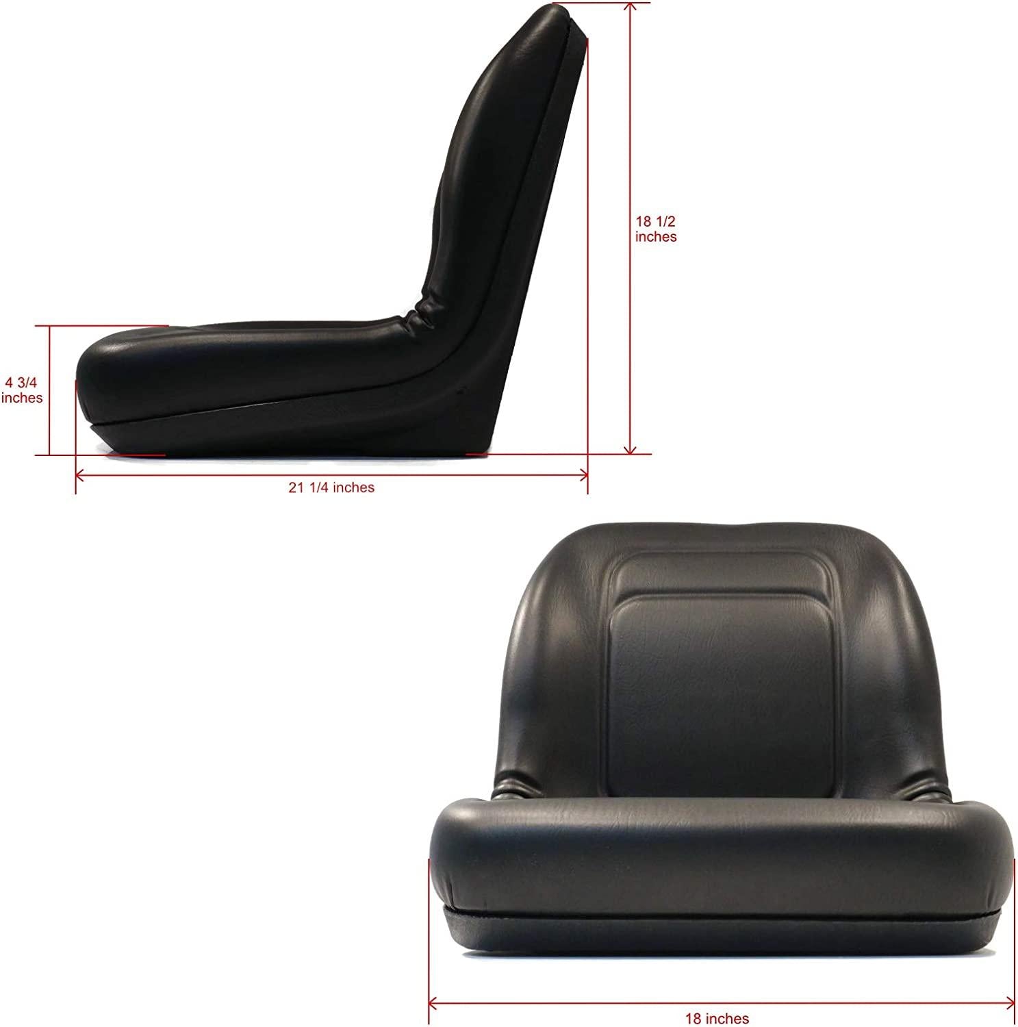Lawn Mower, Garden Tractor UTV / ATV Seat Black High Back Vinyl Universal Mount B1LGT100BL