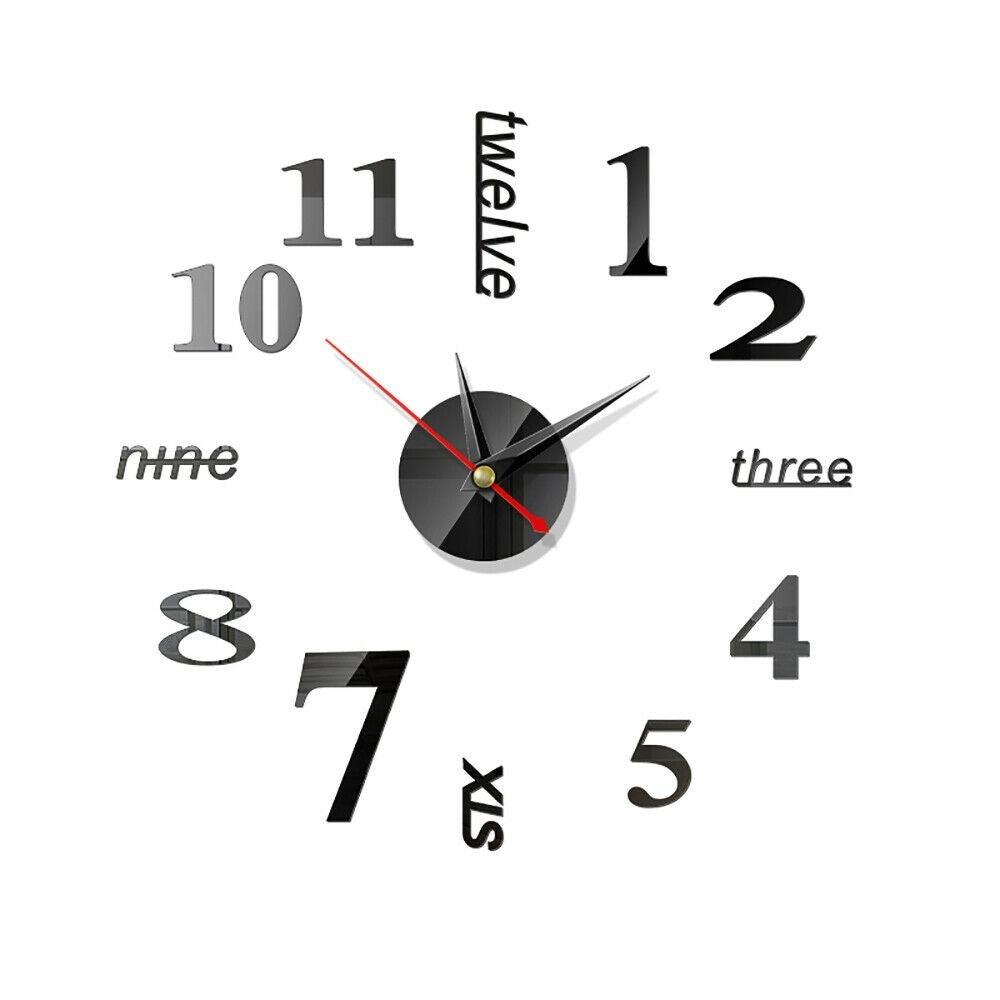 Unique 3D Mirror Wall Clock - Add a Modern Touch to Your Home Decor!