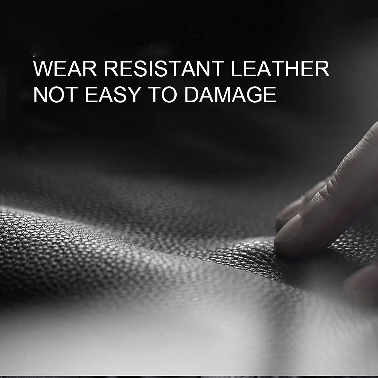 Leather Car Steering Wheel Cover, Non-Slip Car Wheel Cover Protector Breathable Microfiber Leather Universal Fit for Most Cars(Black)