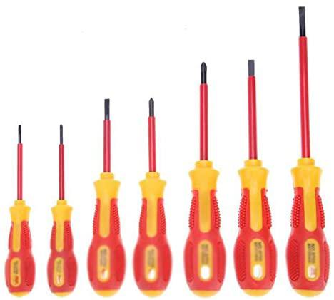 SHYPT Insulated Screwdriver Set Withstand Volta1000V Precision Magnetic Phillips Slotted for Electrician Repair Hand Tool Kit