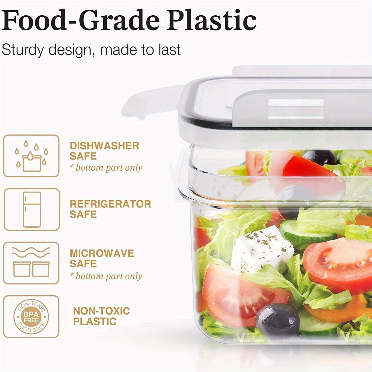 9Pcs Airtight Food StoraContainers With Lids,BPA Free,Plastic Kitchen And Pantry Canisters For Cereal,Dry Food,Flour And Sugar,Dishwasher Safe