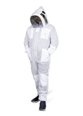 Sting Proof Premium 3 Layer Unisex White Mesh Beekeeping Suit Ultra Ventilated Beekeeping Suit Fencing Veil-L