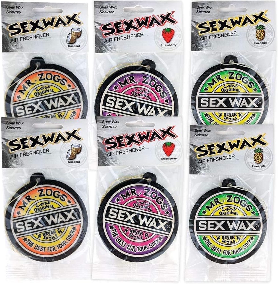 Sex Wax Coconut, Strawberry and Pineapple Air Freshener 6 Pack