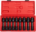 Sunex 2695, ½ Inch Drive Driveline Limited Clearance Socket Set, 12-Point, 9-Piece, Metric, 8mm-17mm, Cr-Mo Steel, Heavy Duty StoraCase