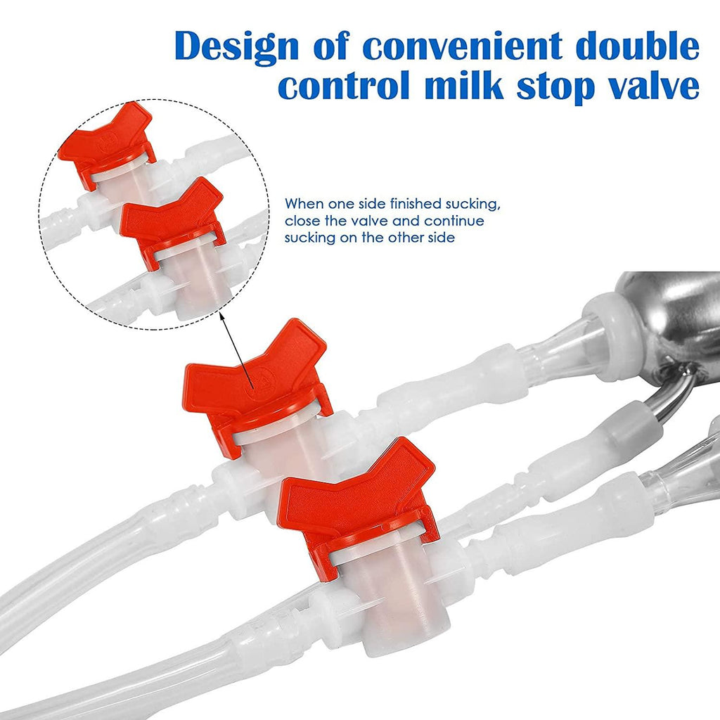 14L MilMachine for Cows Farms Or Daily Family,Electric Vacuum Pulsation Suction Pump Milker Machine,Portable Automatic Cattle MilEquipment with Brush Milk Lining (14L) …